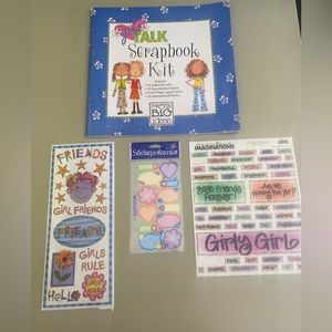 Me & My Big Ideas Girl Talk Scrapbook Kit Plus 3 Extra Sticker Sheets